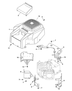 Kohler Sv715-3027 Blower Housing And Baffles Diagram and Parts List for RZT-S42 (17AF2BDS010-17WF2BDS010-17WF2BDS056-17WF2BDS210)(2012) Cub Cadet Lawn Tractor